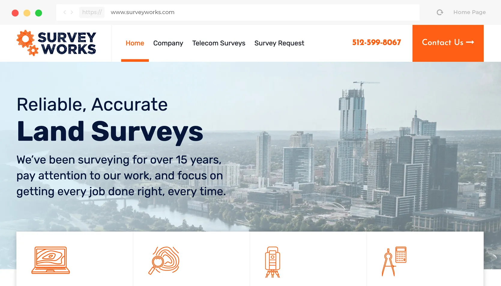 seo case study land surveying company