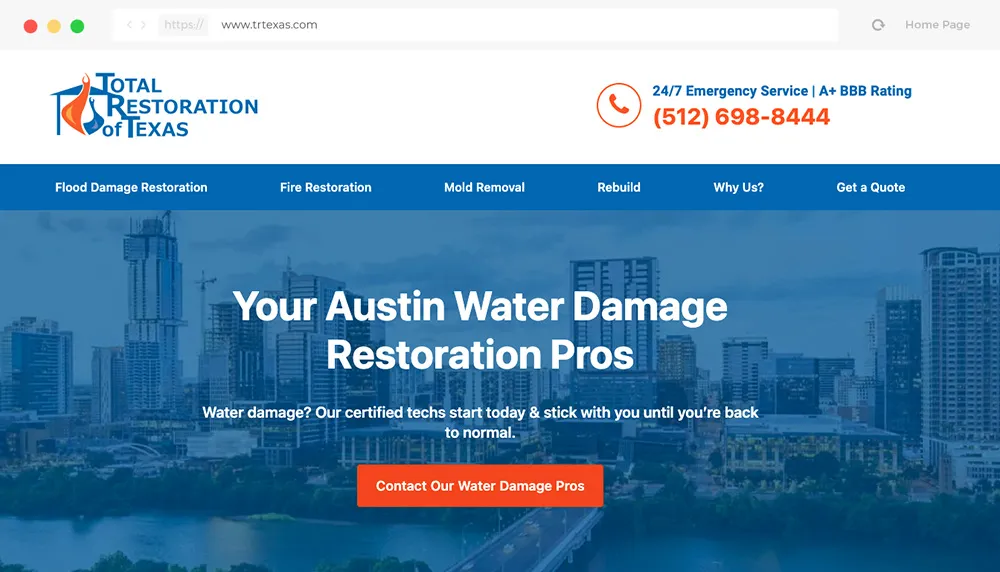 seo case study water damage restoration