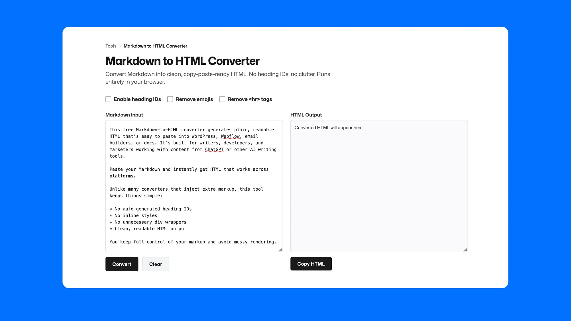 Markdown to HTML Converter