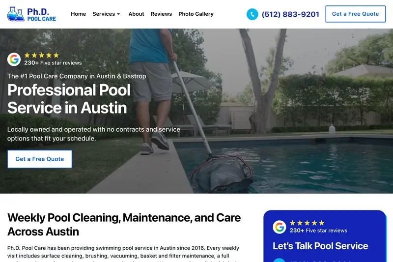 PhD Pool Care website
