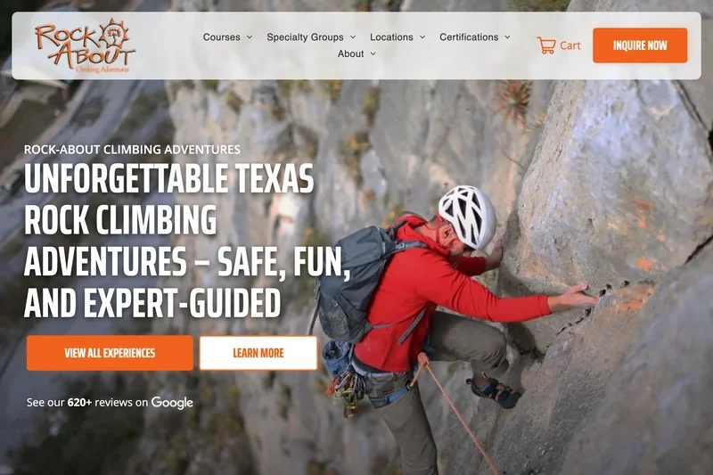 Rock-About Climbing Adventures website