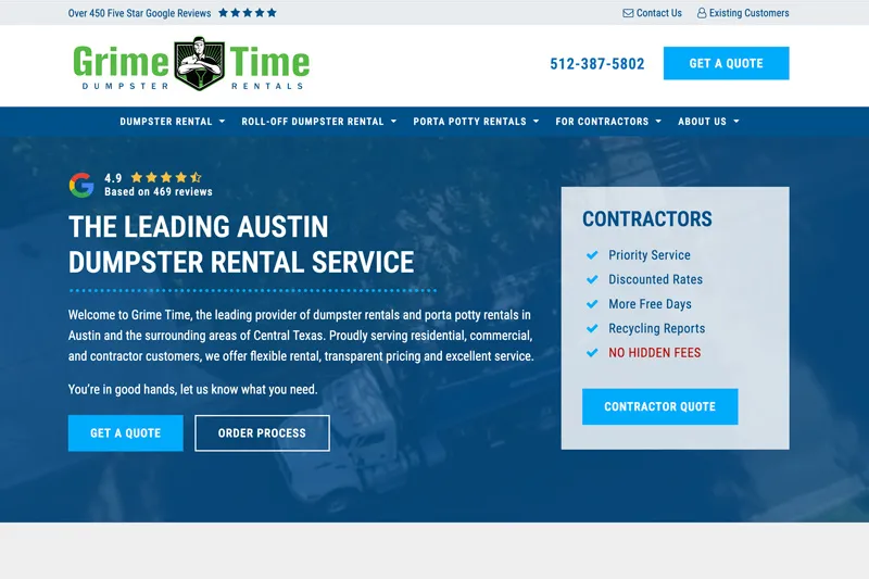 roll off dumpster client seo case study