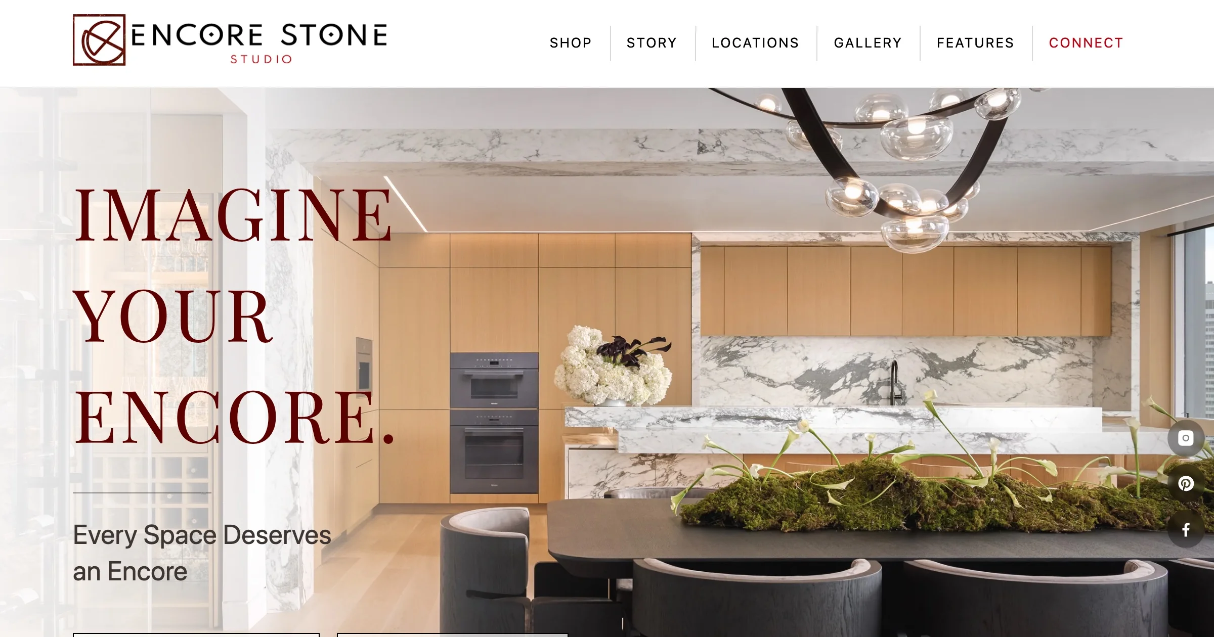 The Encore Stone Studio website