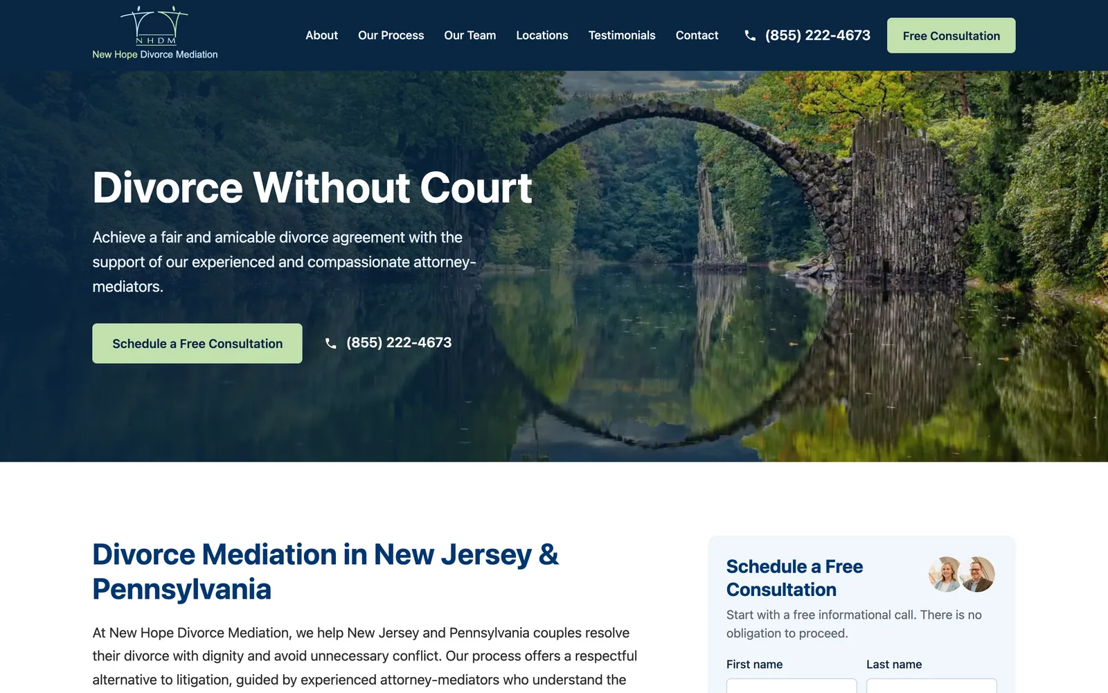 New Hope Divorce Mediation homepage