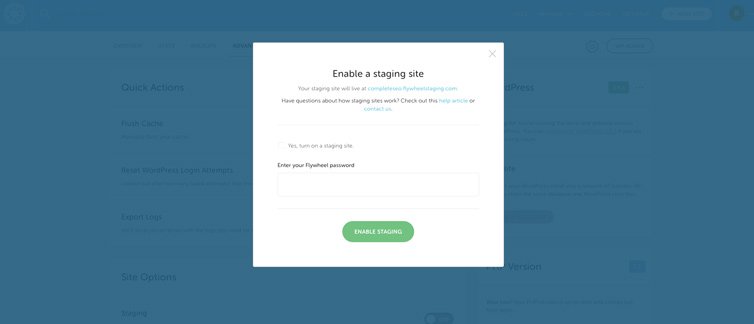 Flywheel staging screen capture